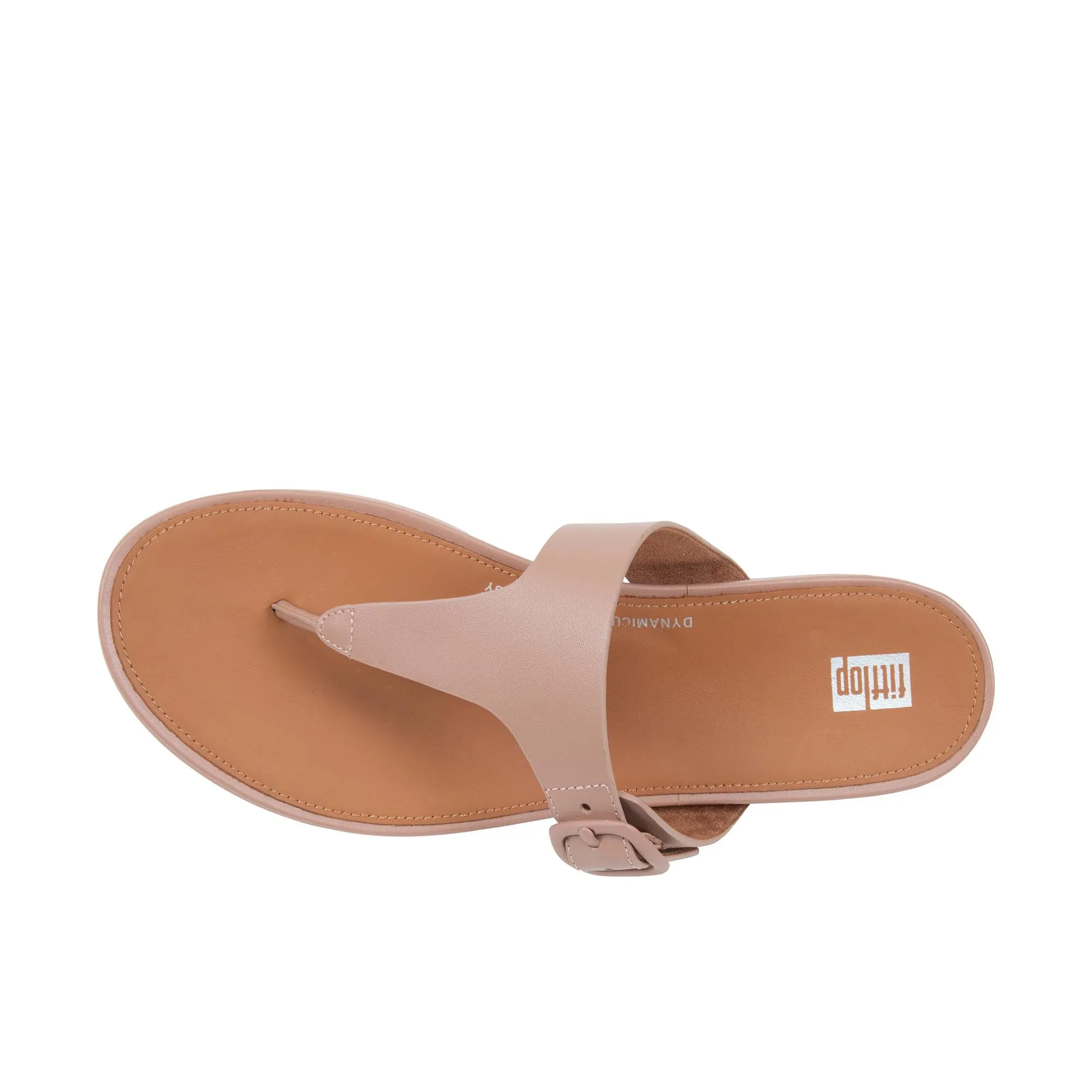 FitFlop Womens Gracie Rubber-Buckle Leather Toe Post Sandals  Beige