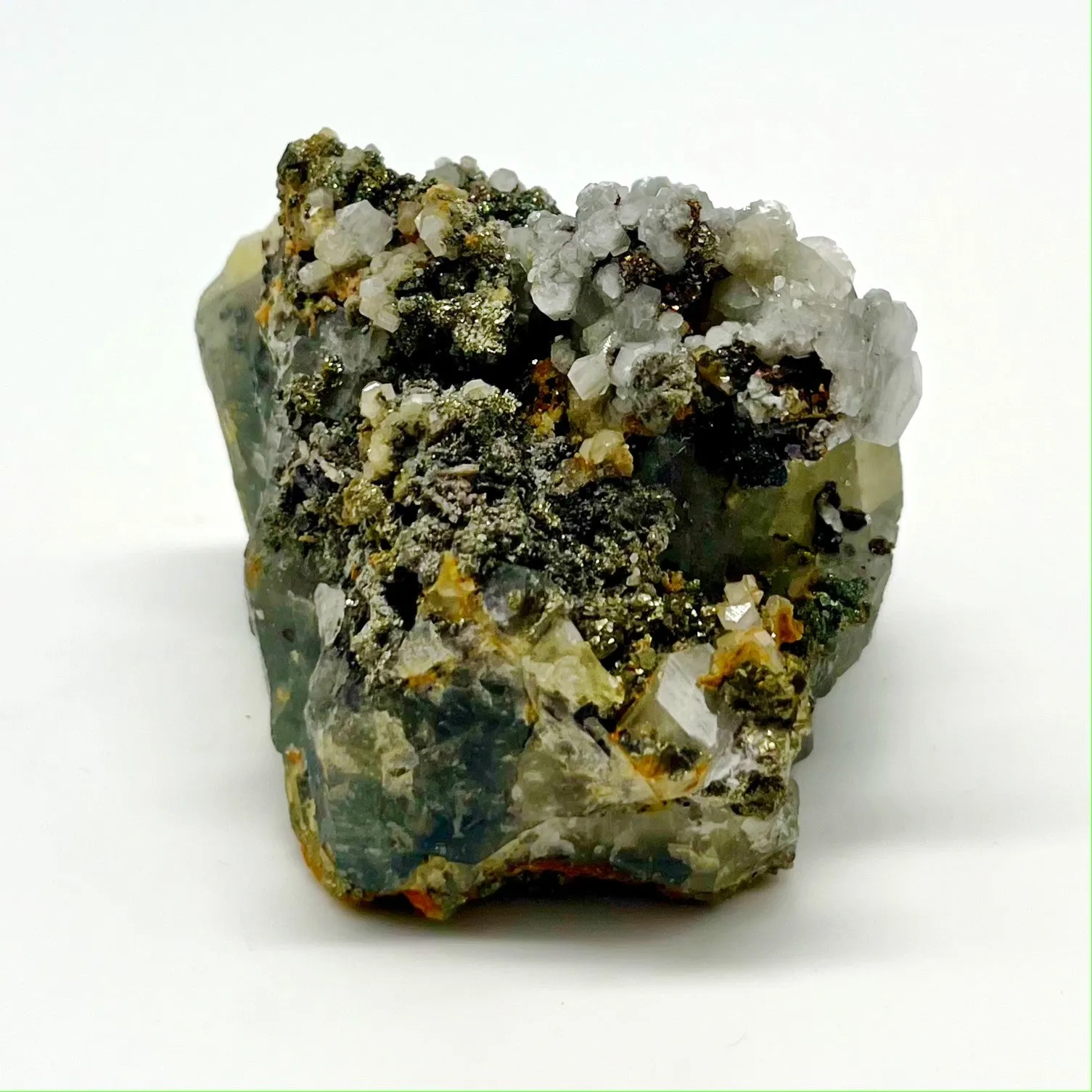 Fluorite, Galena, Sphalerite, Pyrrhotite, Arsenopyrite, Calcite Specimen #4