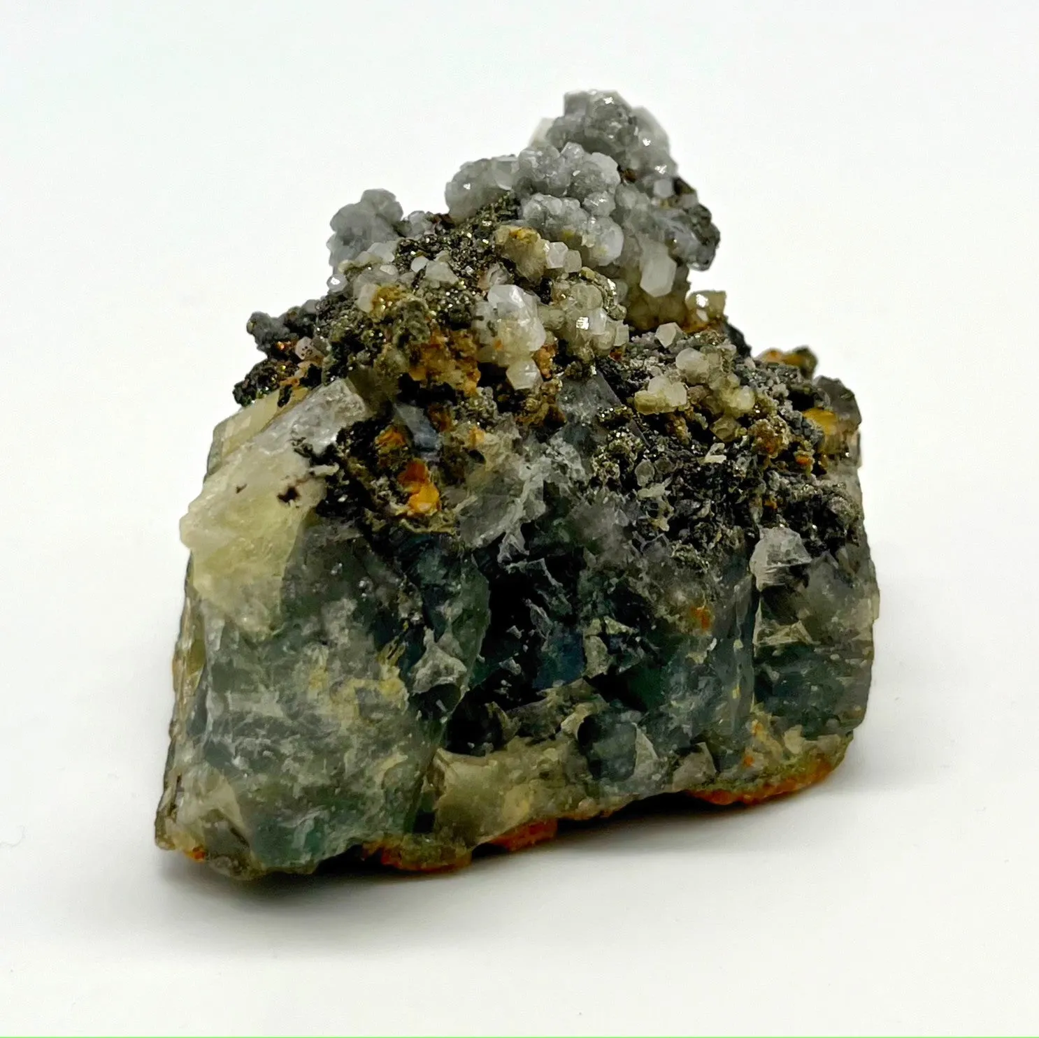 Fluorite, Galena, Sphalerite, Pyrrhotite, Arsenopyrite, Calcite Specimen #4