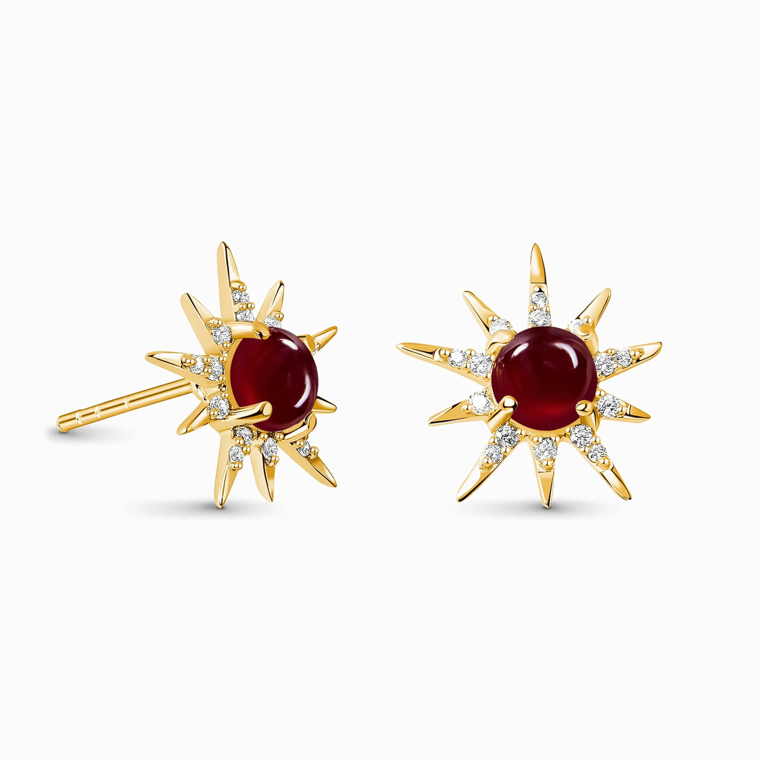 Garnet Earrings - Starlight Studs