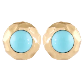 Gold Turquoise Stud Earrings