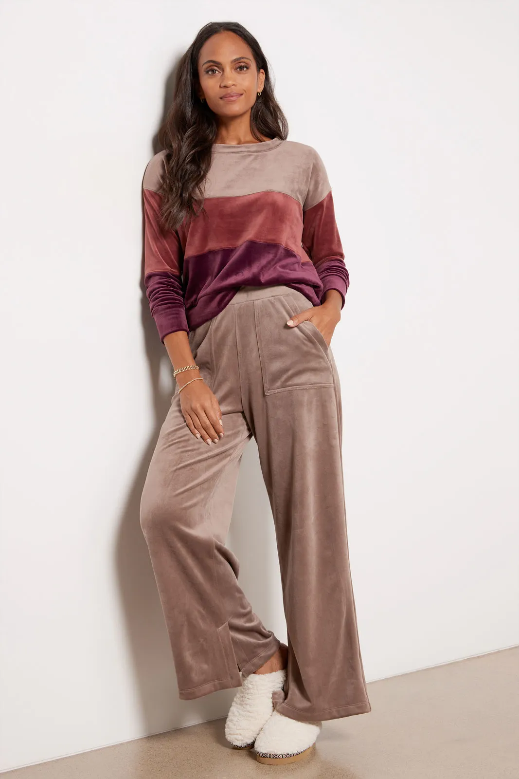 Gracey Velour Colorblock Pullover