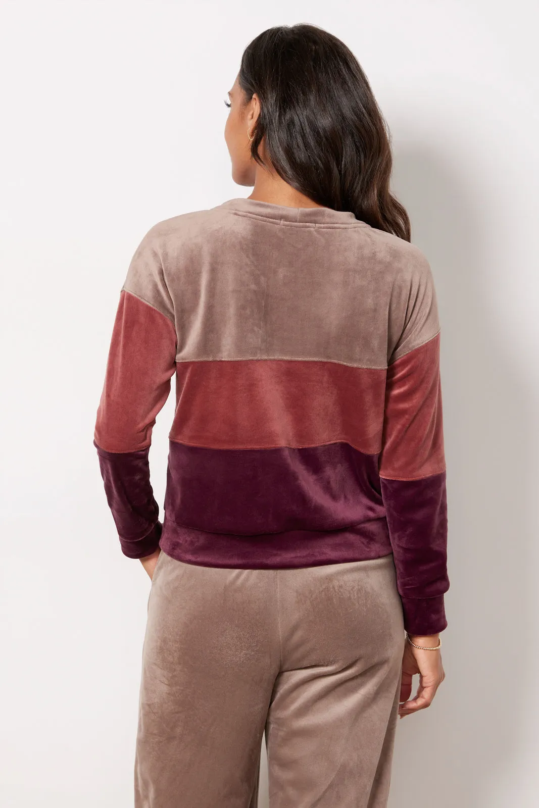 Gracey Velour Colorblock Pullover