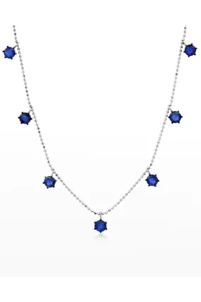 GRAZIELA Blue Sapphire Floating Necklace