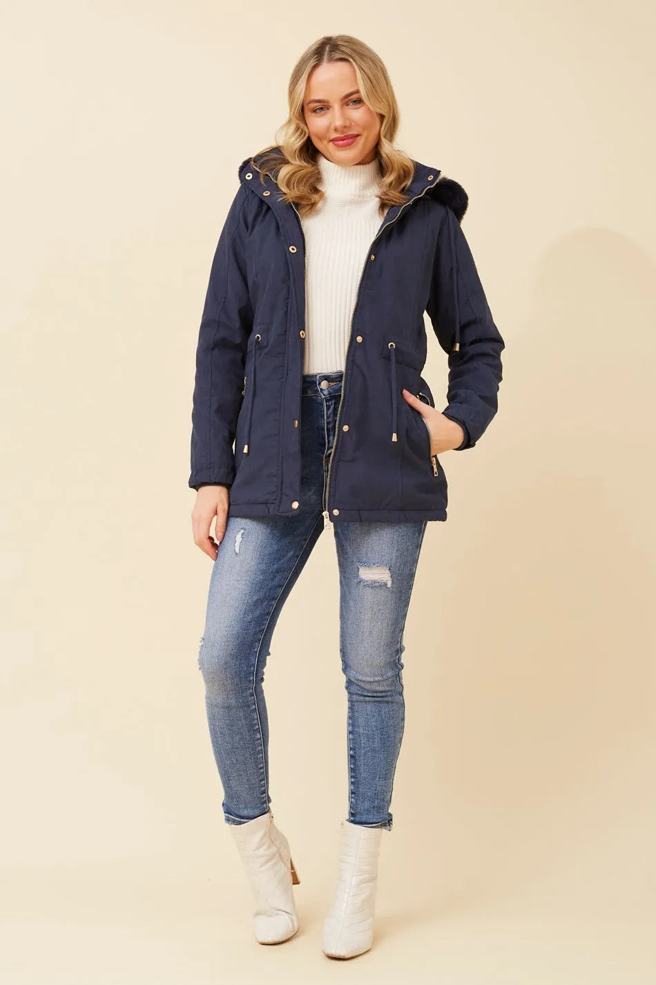 GRIER FAUX FUR HOOD JACKET