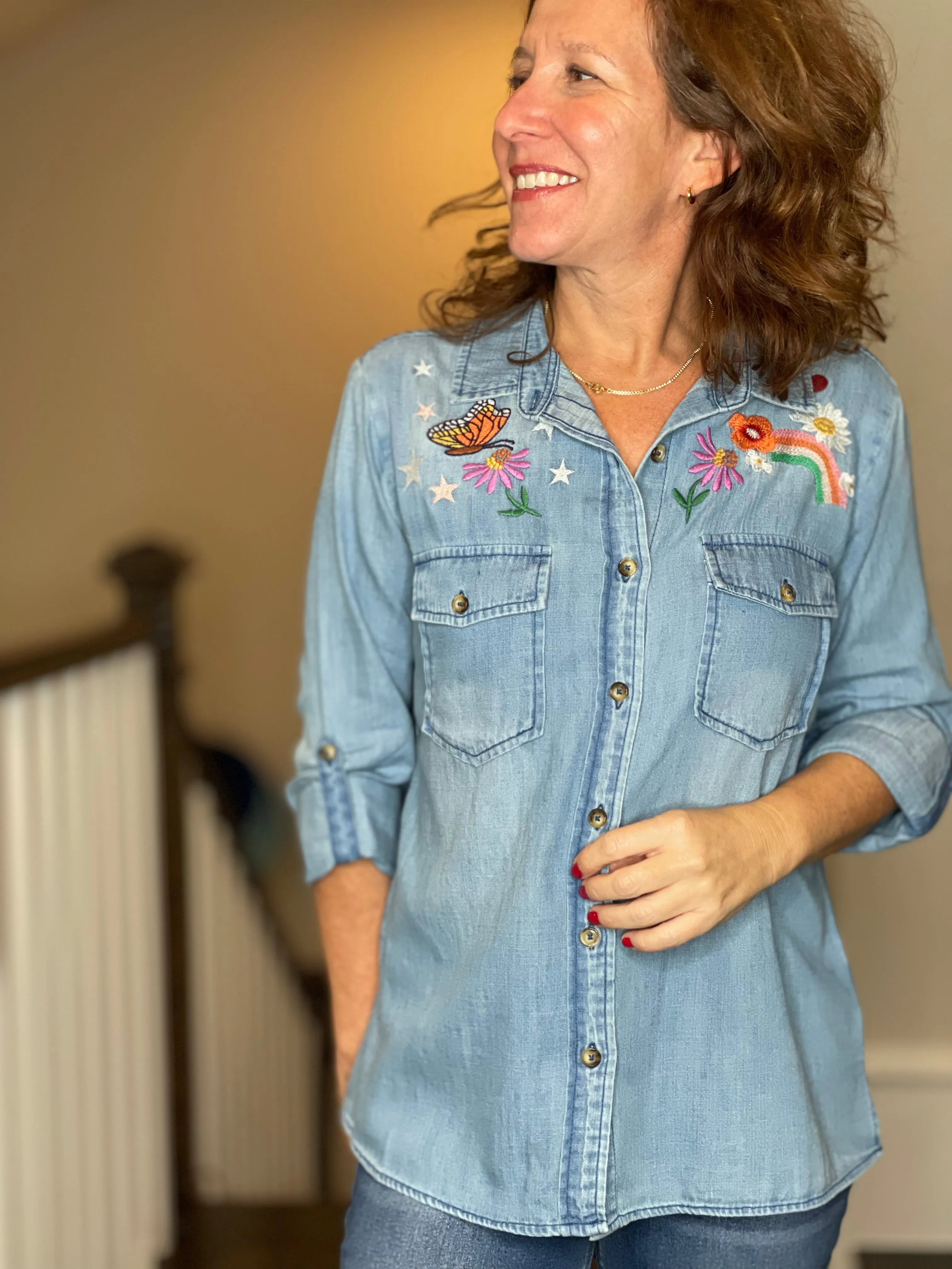 Happy Place Denim Shirt