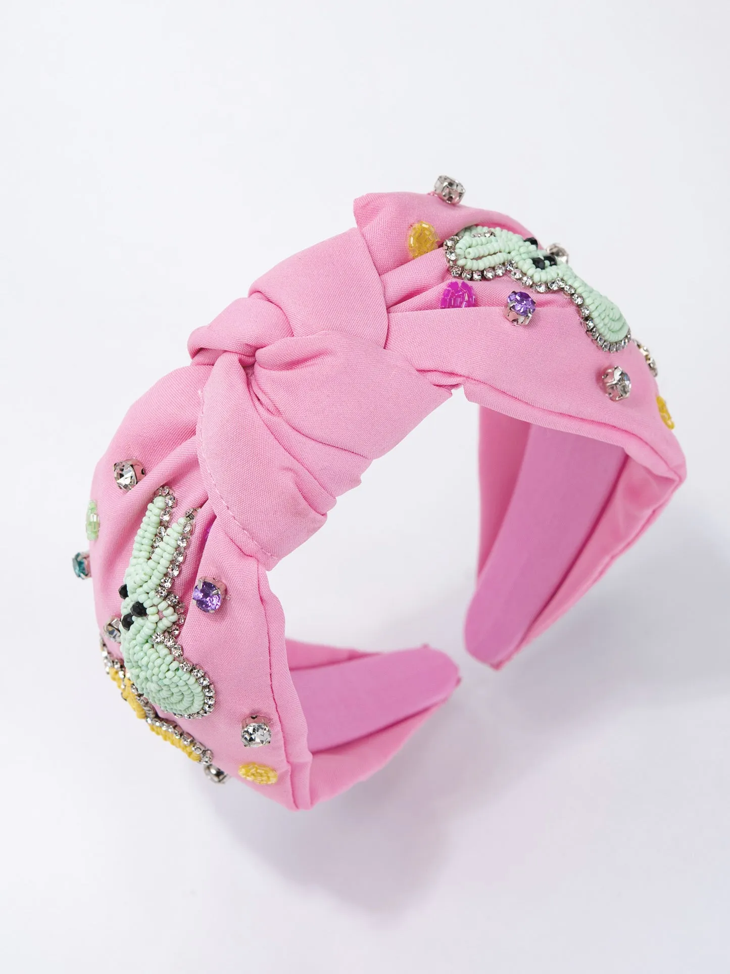 Hazel Easter Polka Dot Beaded Top Knotted Headband