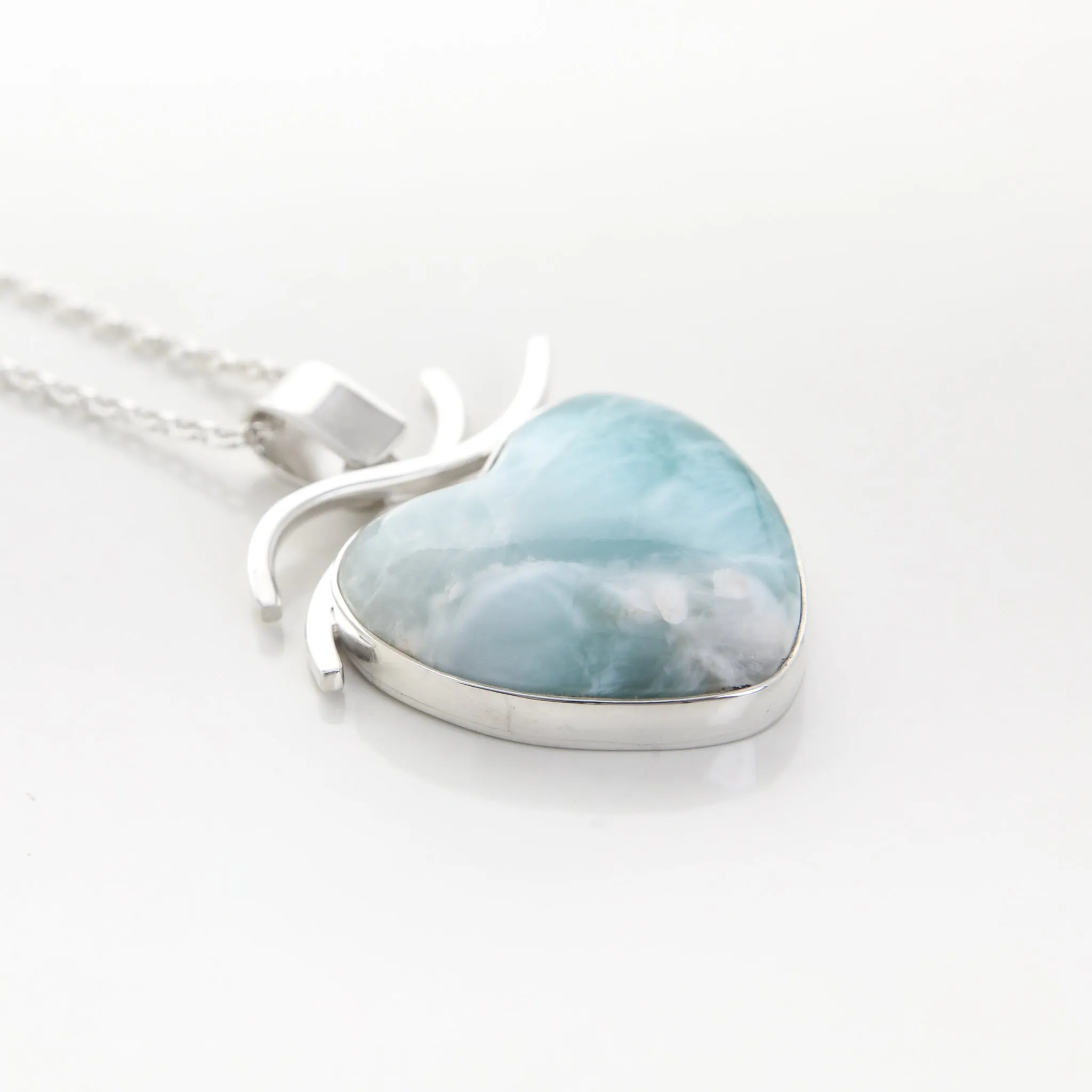 Heart Larimar Pendant CLOUD XLVIII