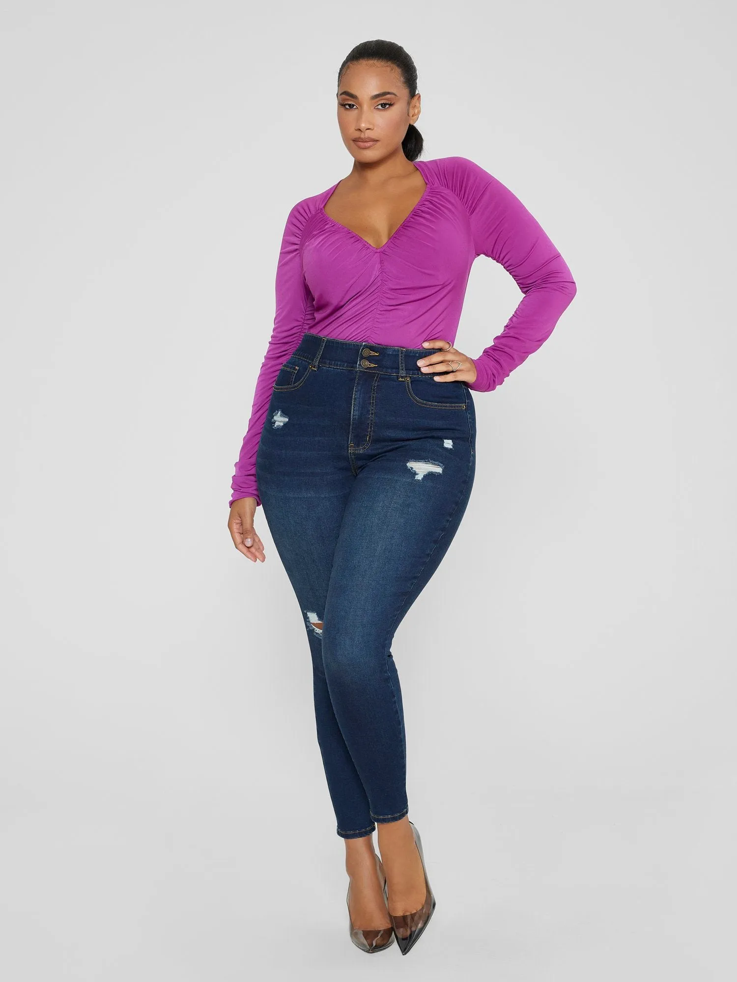 High Rise Curvy Fit Skinny Jeans - Short Inseam