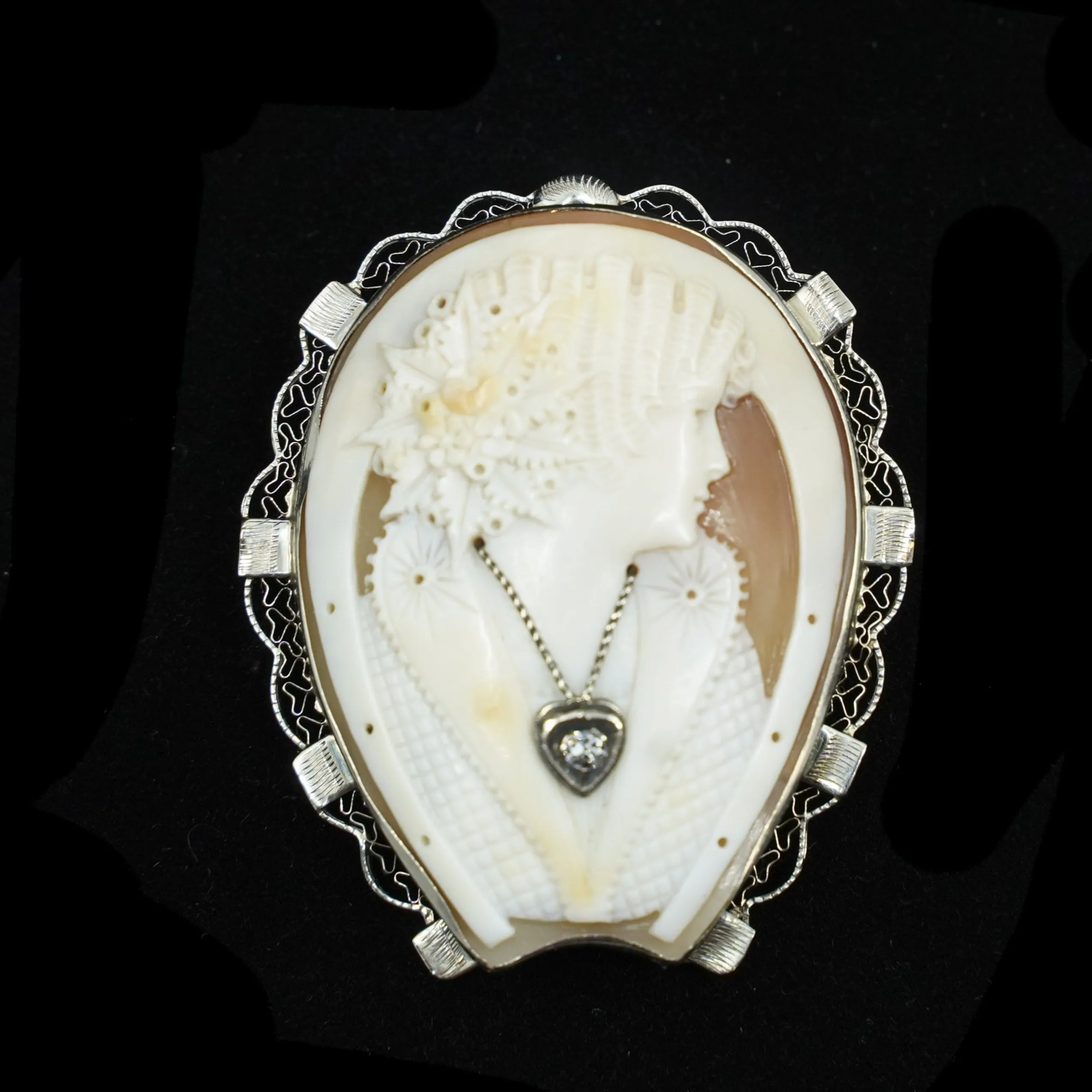 Horseshoe Cameo Habille Pendant/Brooch