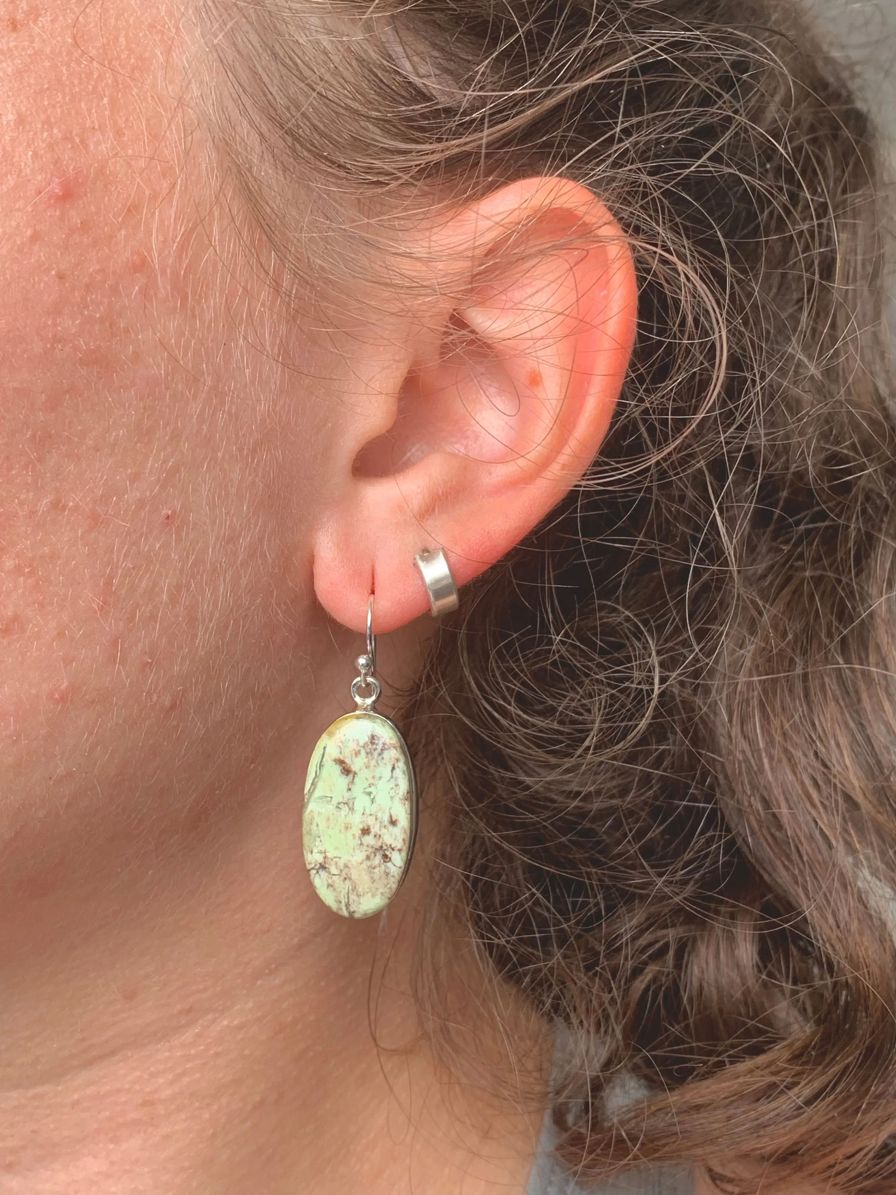 Lemon Chrysoprase Akoni Earrings - Oval A