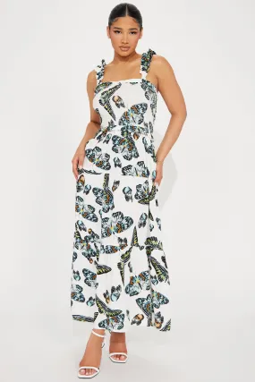 Lily Butterfly Maxi Dress - Blue/combo