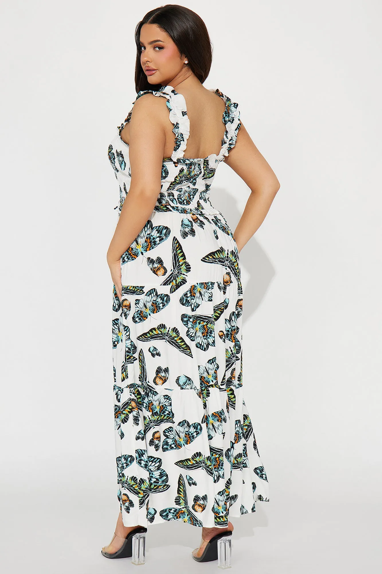 Lily Butterfly Maxi Dress - Blue/combo