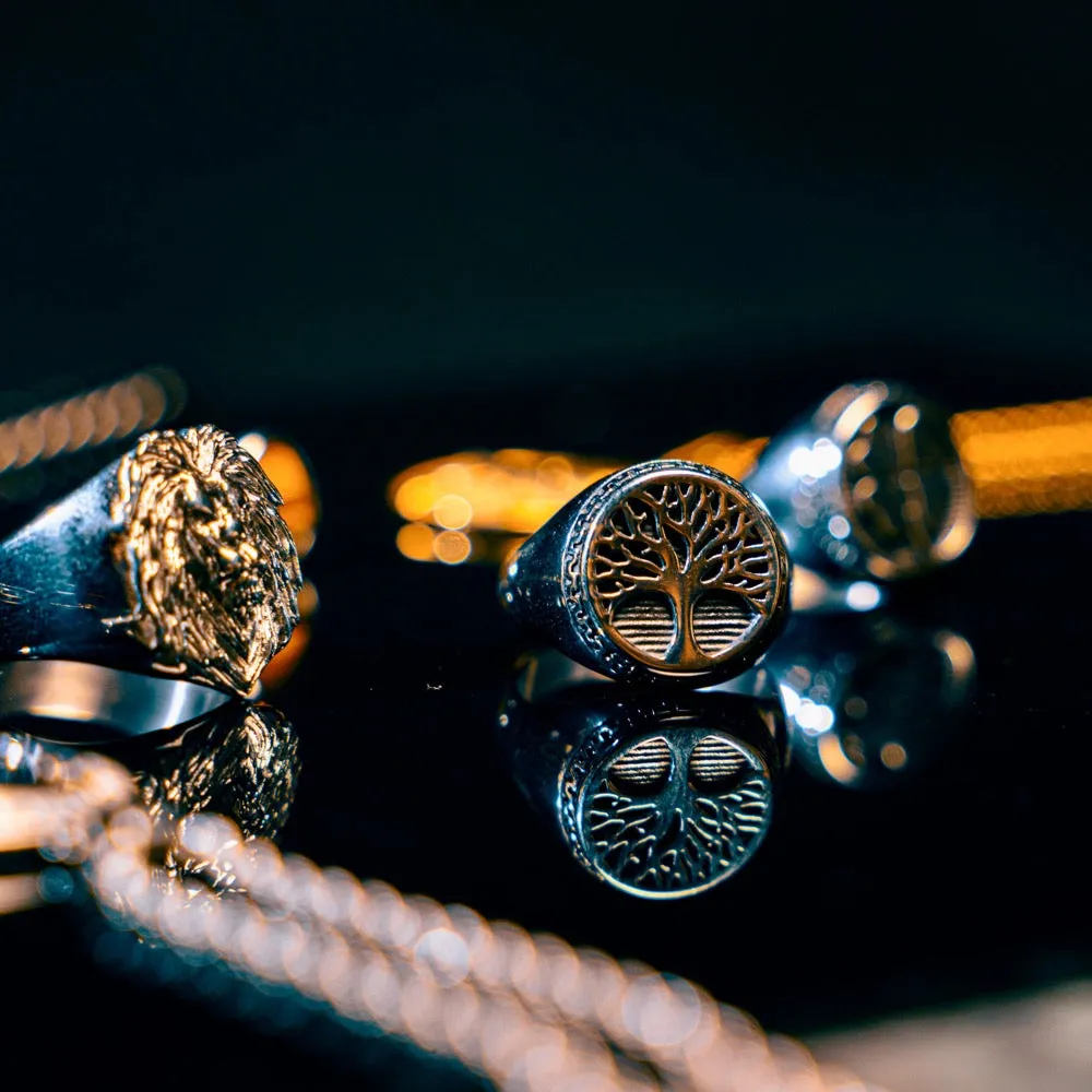 Lion Signet Ring - Silver