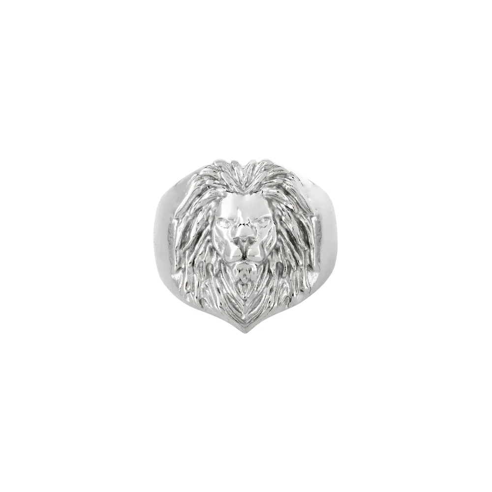 Lion Signet Ring - Silver