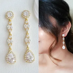 Long Gold Earrings- Hayley