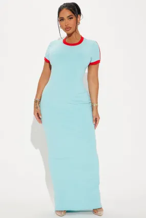 Loren Snatched Maxi Dress - Turquoise/combo