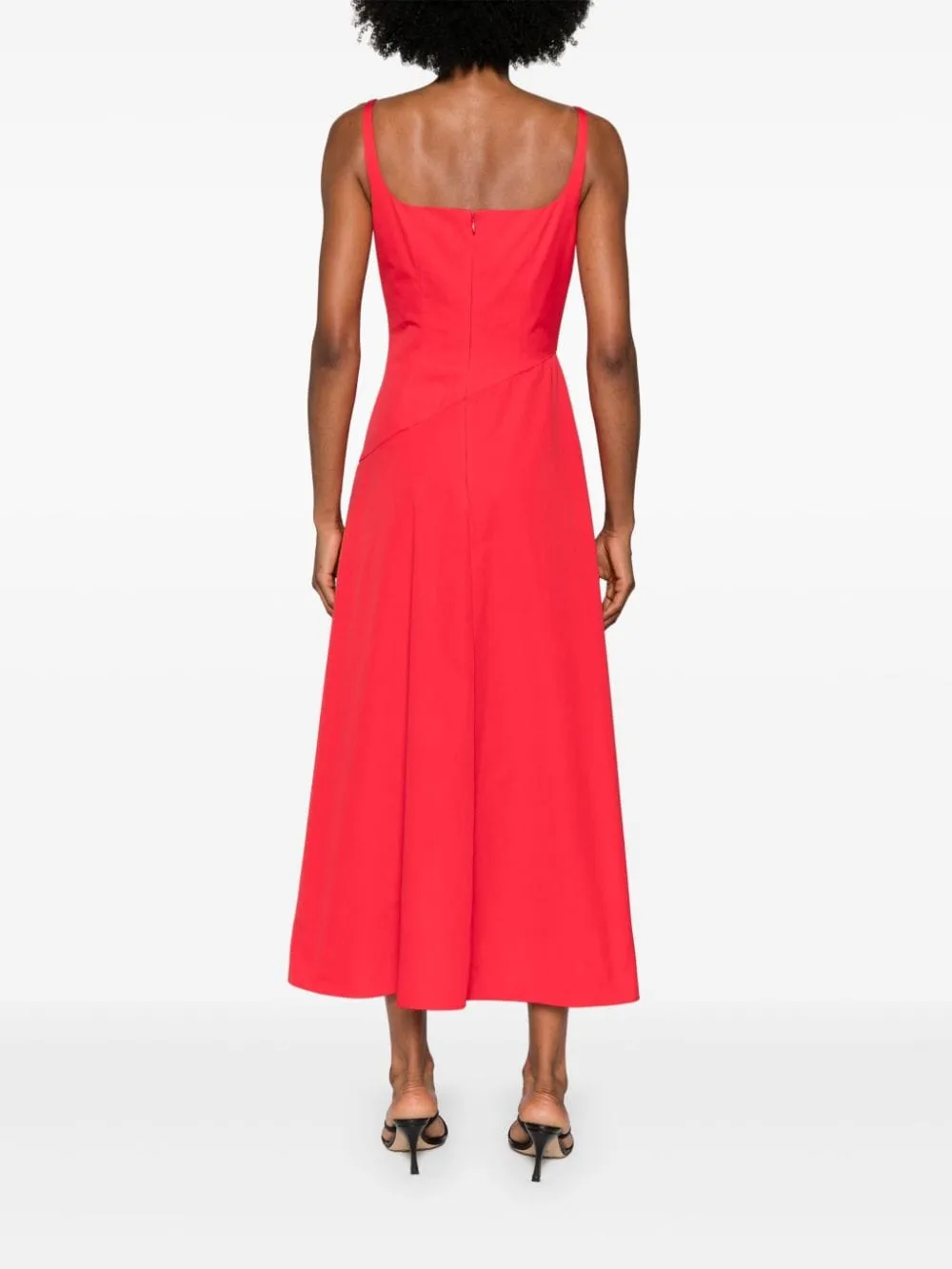 LUST RED ASYMMETRIC SWEETHEART DRESS