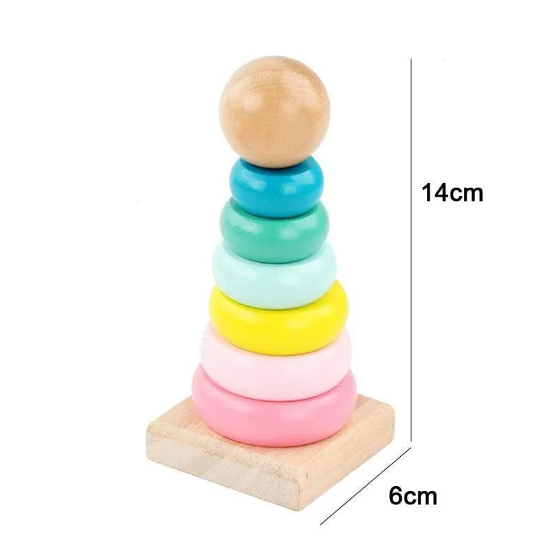 Macaron Montessori Wooden 3D Toys Childhood Learning Parent Child Baby Magination Intellectual Educational Toy for Kids Gift