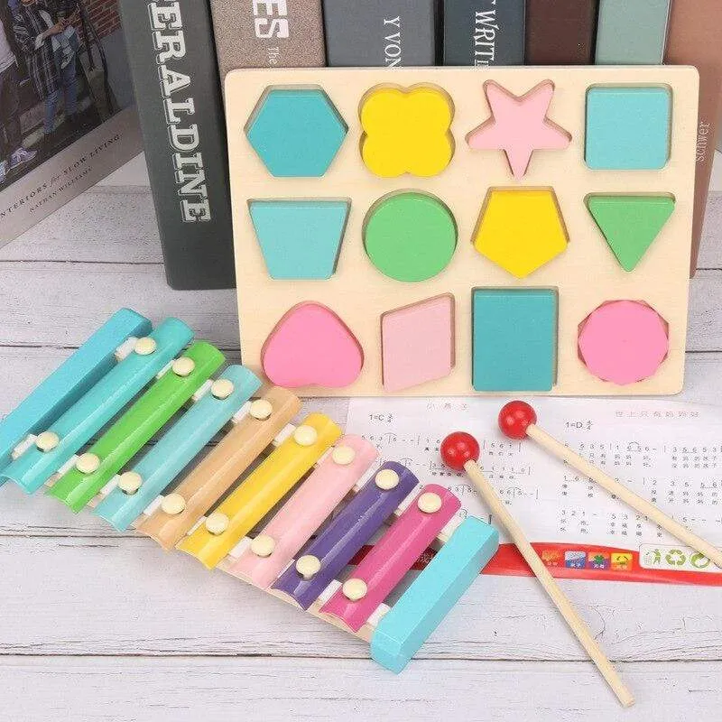 Macaron Montessori Wooden 3D Toys Childhood Learning Parent Child Baby Magination Intellectual Educational Toy for Kids Gift