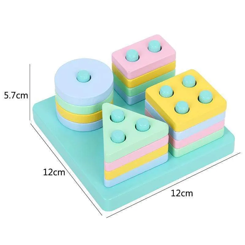 Macaron Montessori Wooden 3D Toys Childhood Learning Parent Child Baby Magination Intellectual Educational Toy for Kids Gift