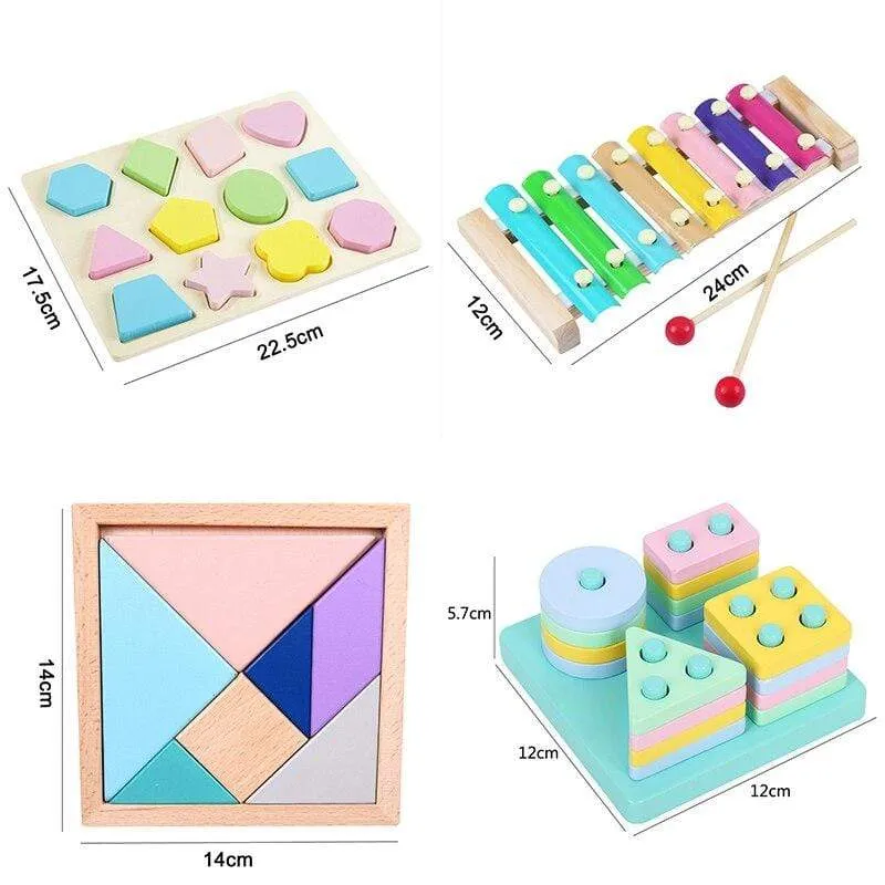 Macaron Montessori Wooden 3D Toys Childhood Learning Parent Child Baby Magination Intellectual Educational Toy for Kids Gift