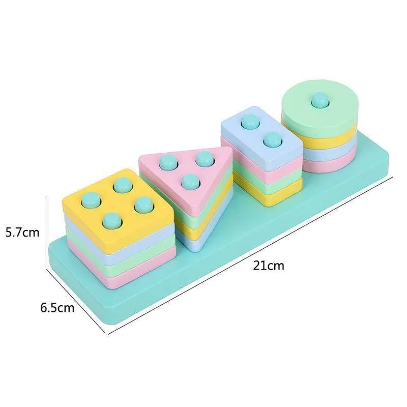 Macaron Montessori Wooden 3D Toys Childhood Learning Parent Child Baby Magination Intellectual Educational Toy for Kids Gift