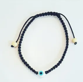 Mini mati evil eye cord bracelet