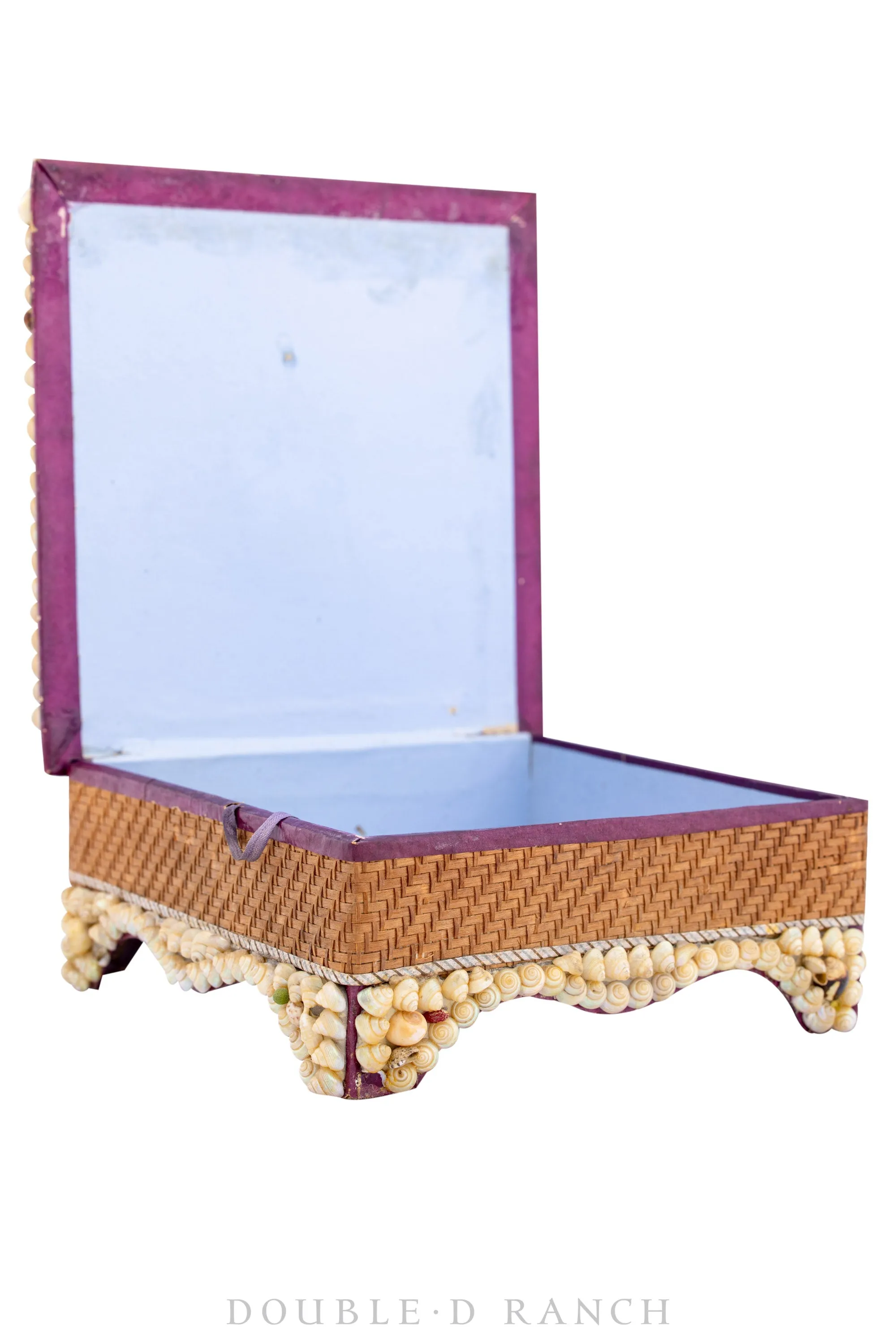 Miscellaneous, Encrusted Shell Box, Vintage, 495