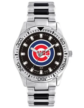 MLB Mens Chicago Cubs Heavy Hitter Watch - Bracelet Strap - Color Logo