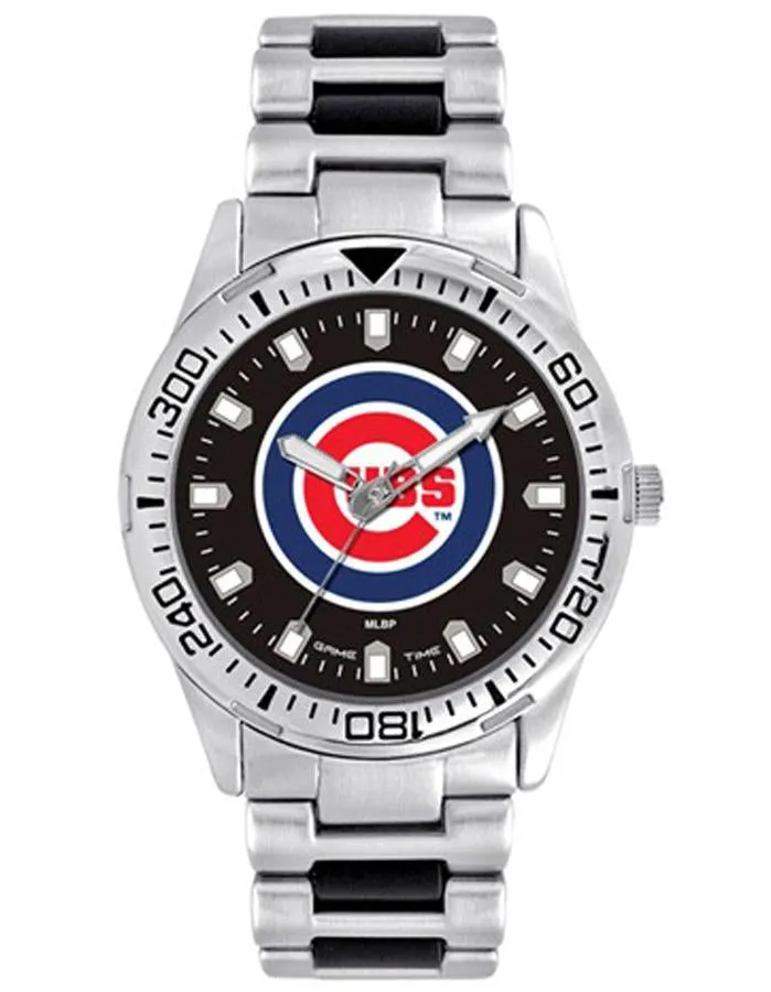 MLB Mens Chicago Cubs Heavy Hitter Watch - Bracelet Strap - Color Logo