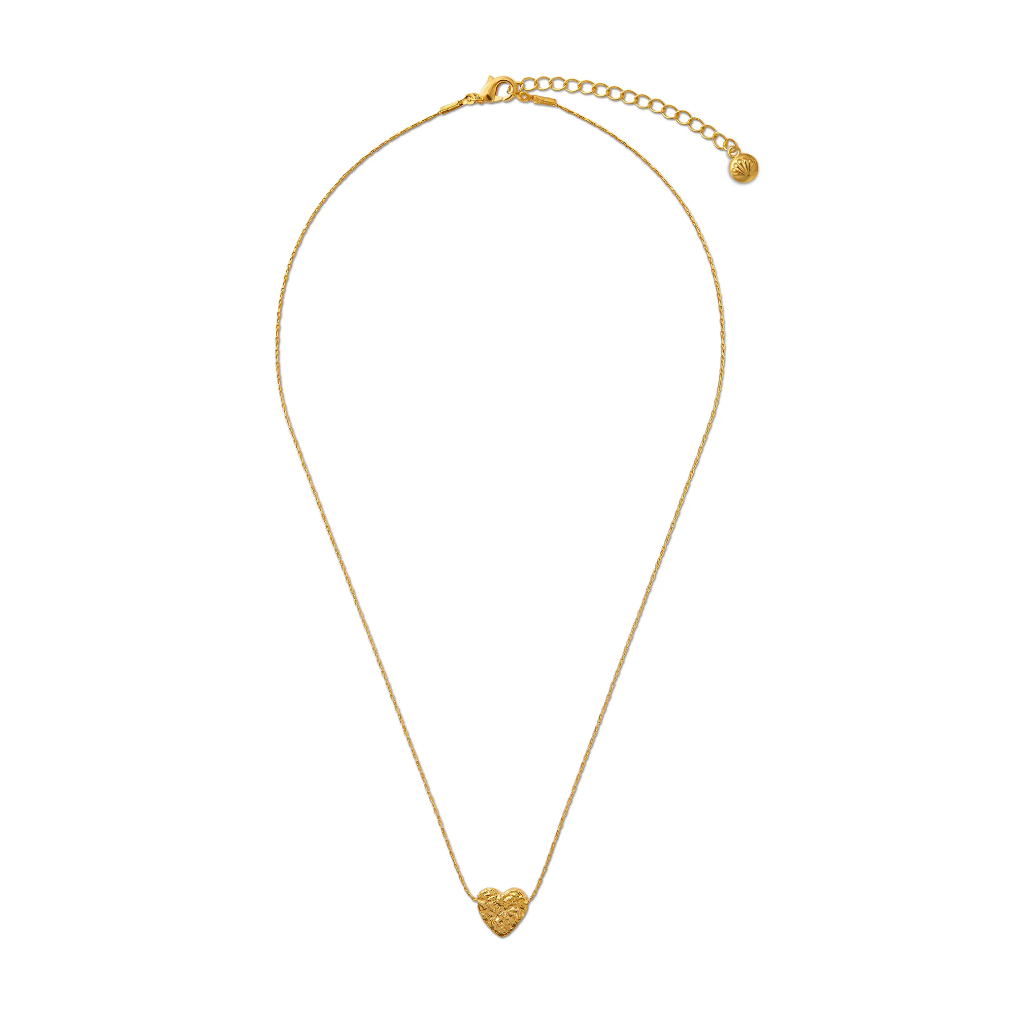 Molten Thread Through Heart Collar Necklace - Gold