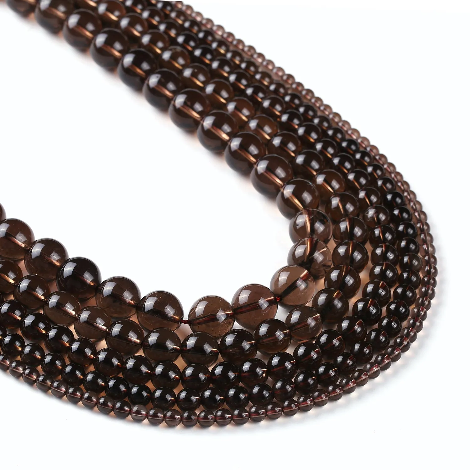 Natural Smoky Quartz Beads 4 6 8 10 12mm round Loose Gemstone Beads for Jewelry Supplies 15 Full Strand 103085