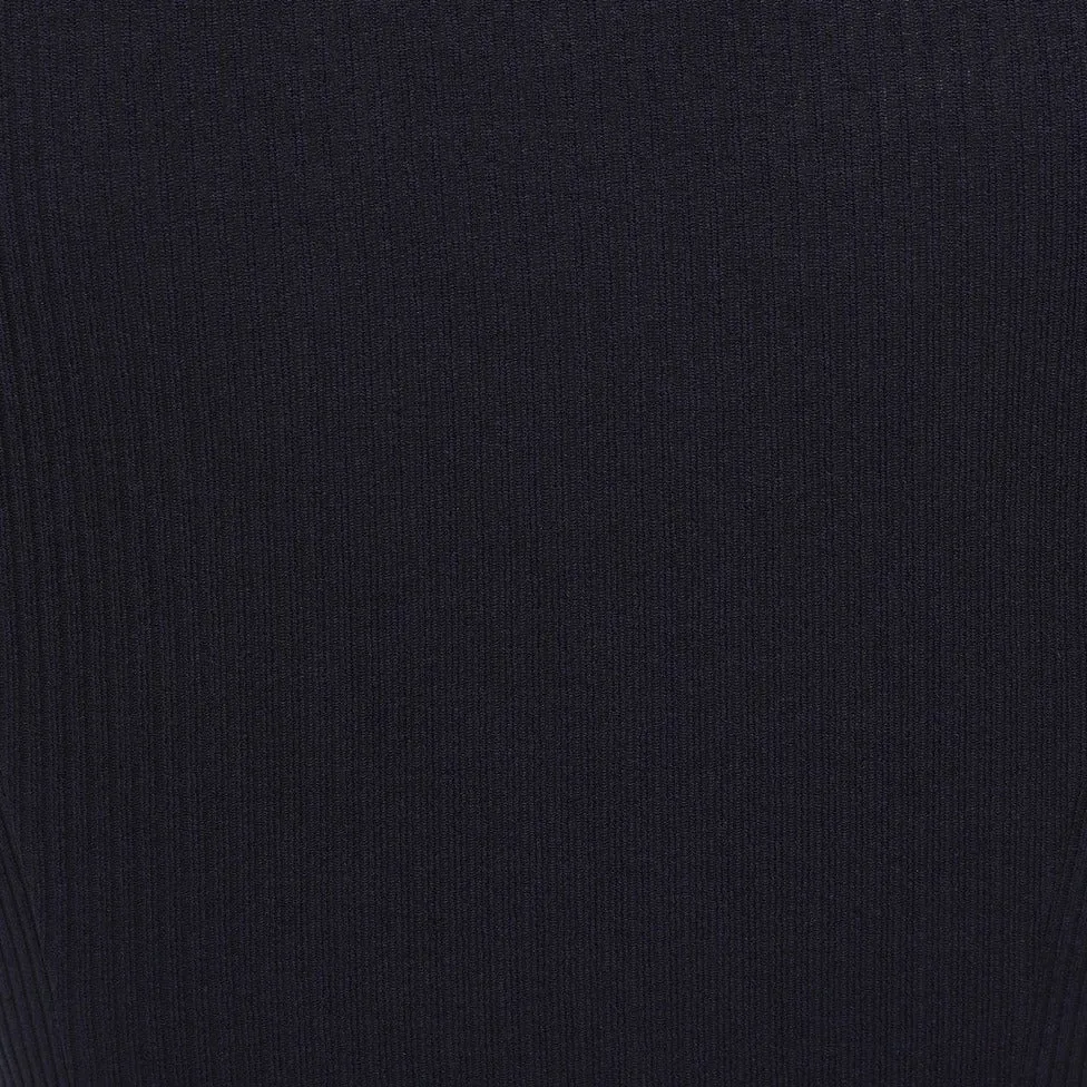 Navy Blue Vintage Ribbed Knitted Top