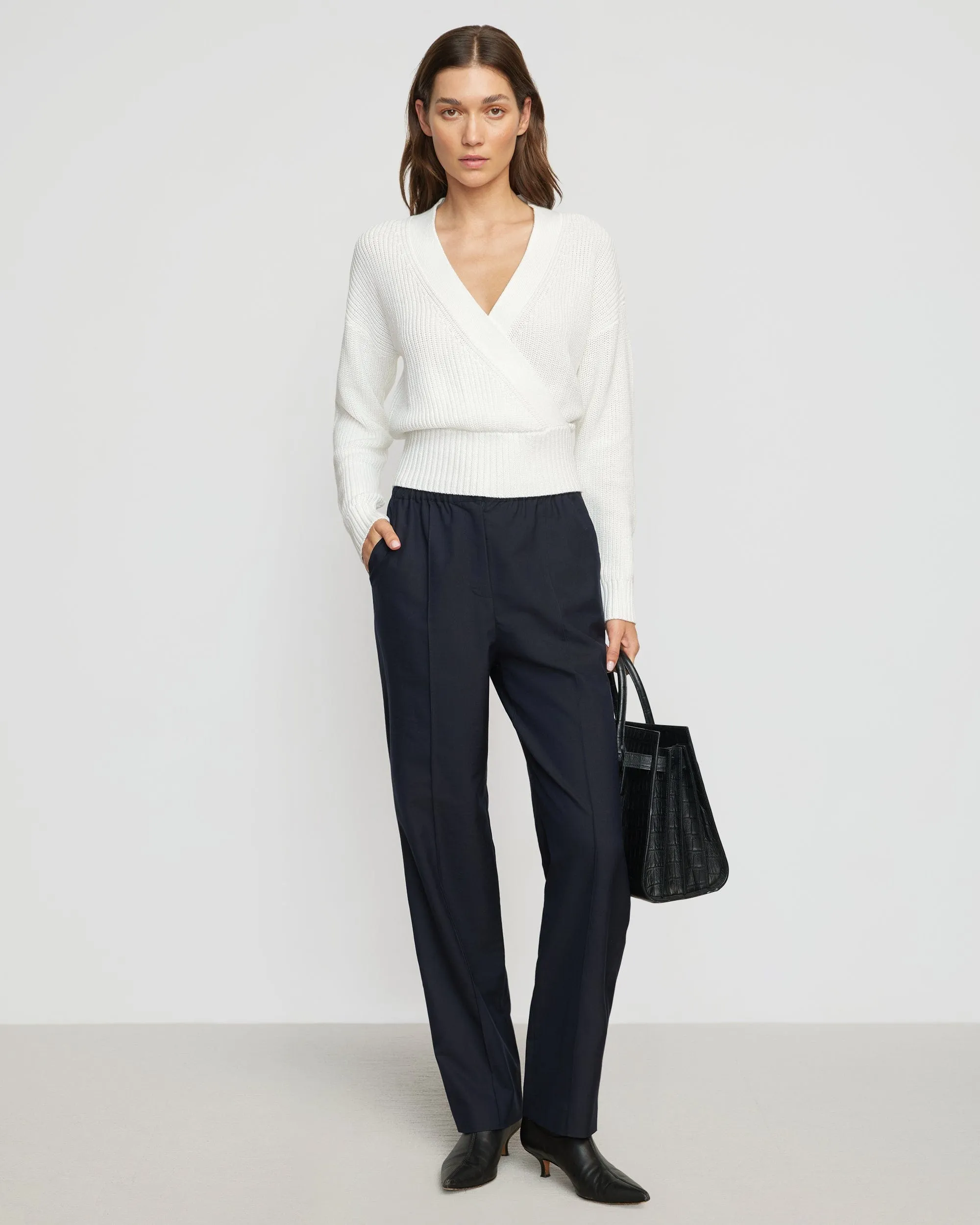 Nihal Front-Seam Stretch-Waist Pant