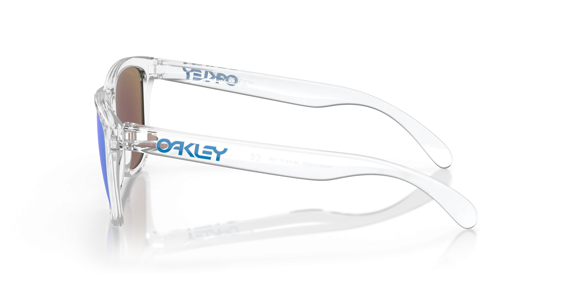 Oakley Frogskins Prizm Sapphire Lenses Crystal Clear Frame