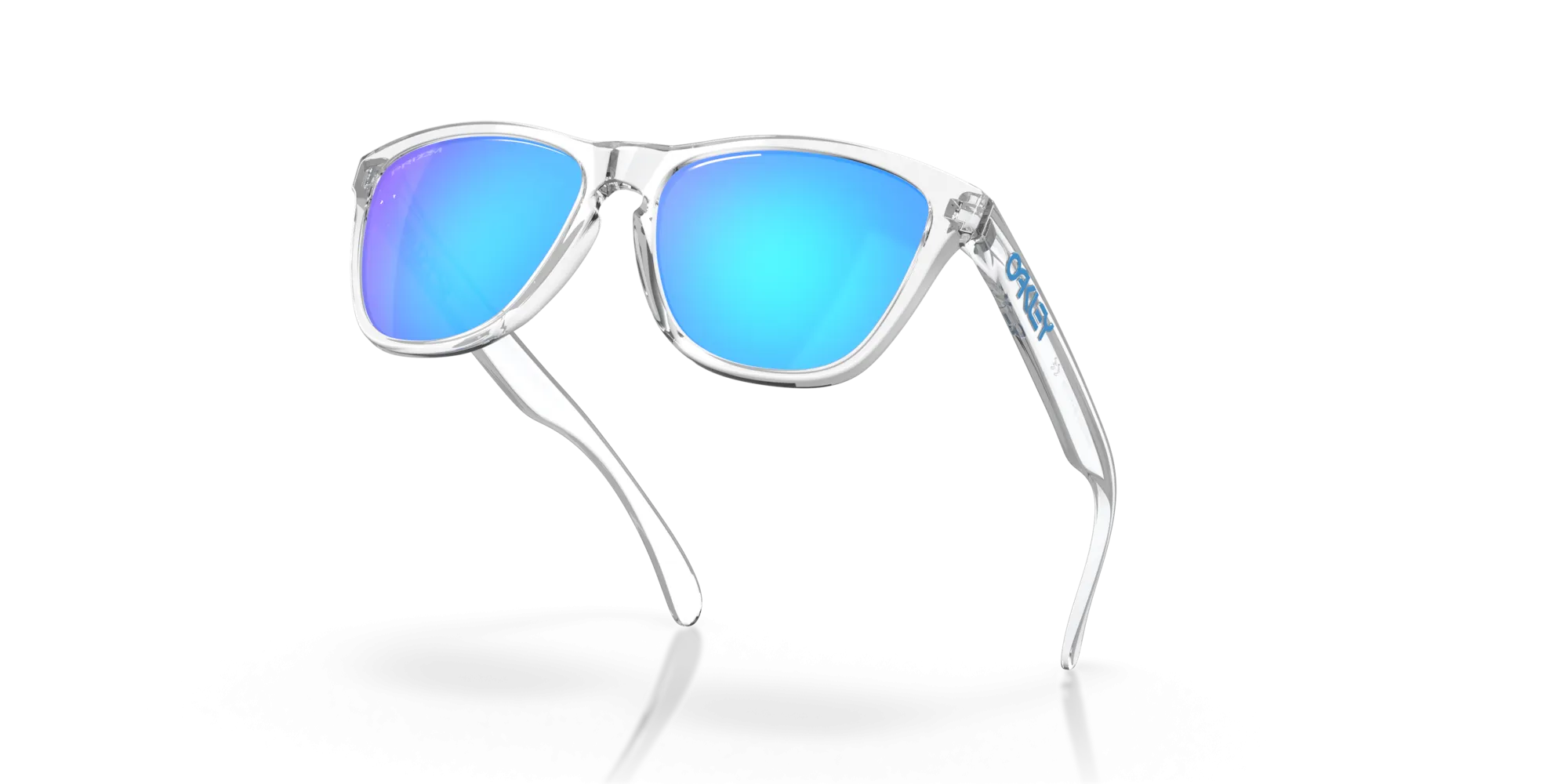 Oakley Frogskins Prizm Sapphire Lenses Crystal Clear Frame