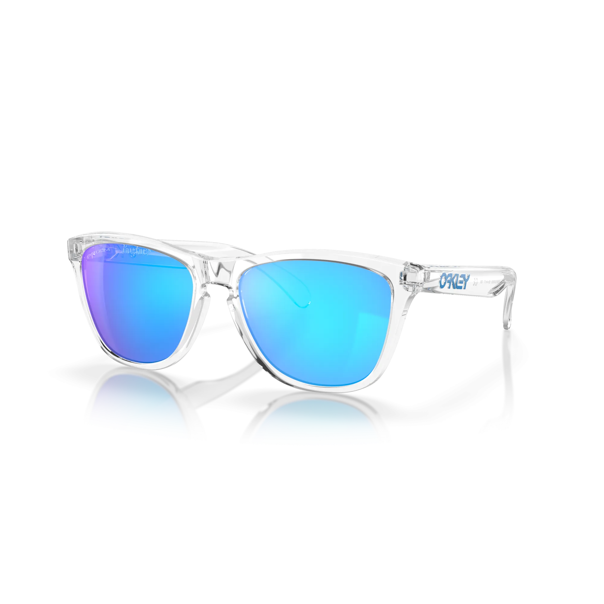 Oakley Frogskins Prizm Sapphire Lenses Crystal Clear Frame