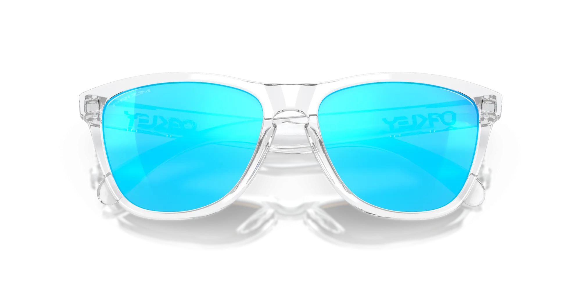 Oakley Frogskins Prizm Sapphire Lenses Crystal Clear Frame