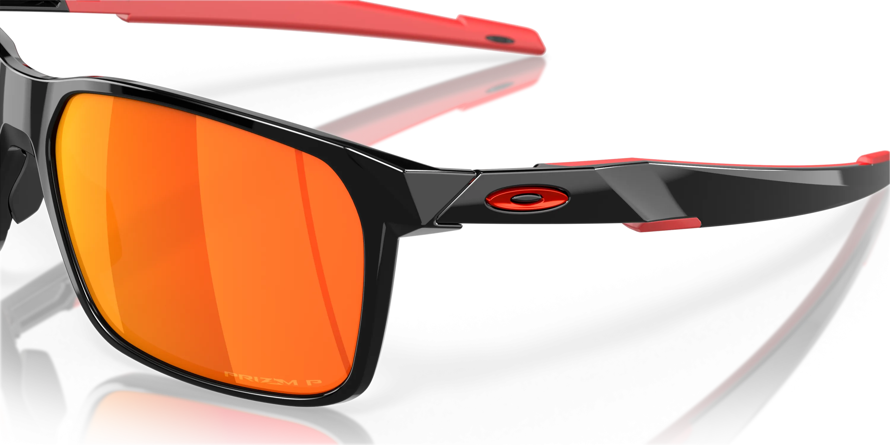 Oakley Portal X Prizm Ruby Polarized Lenses - Polished Black Frame