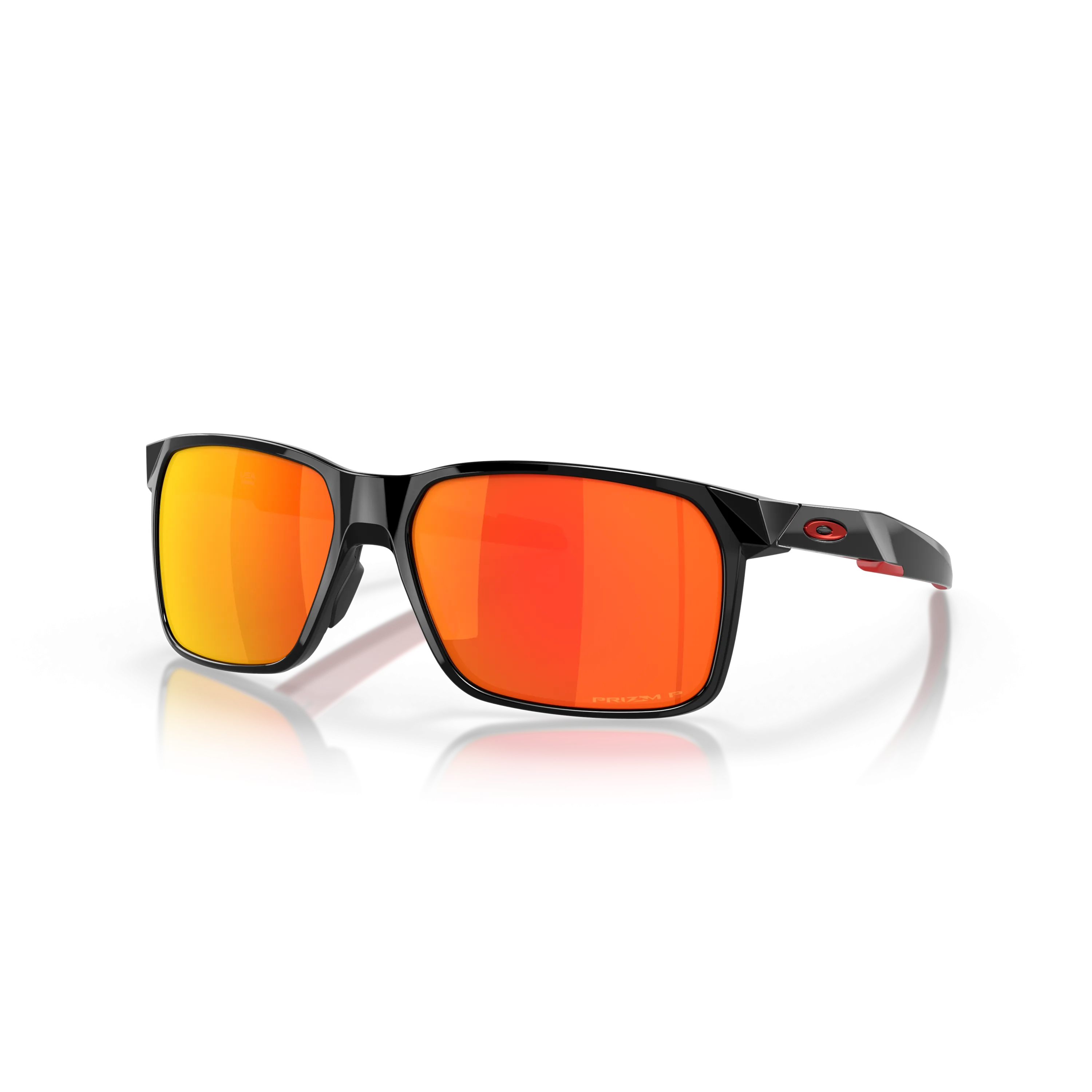 Oakley Portal X Prizm Ruby Polarized Lenses - Polished Black Frame