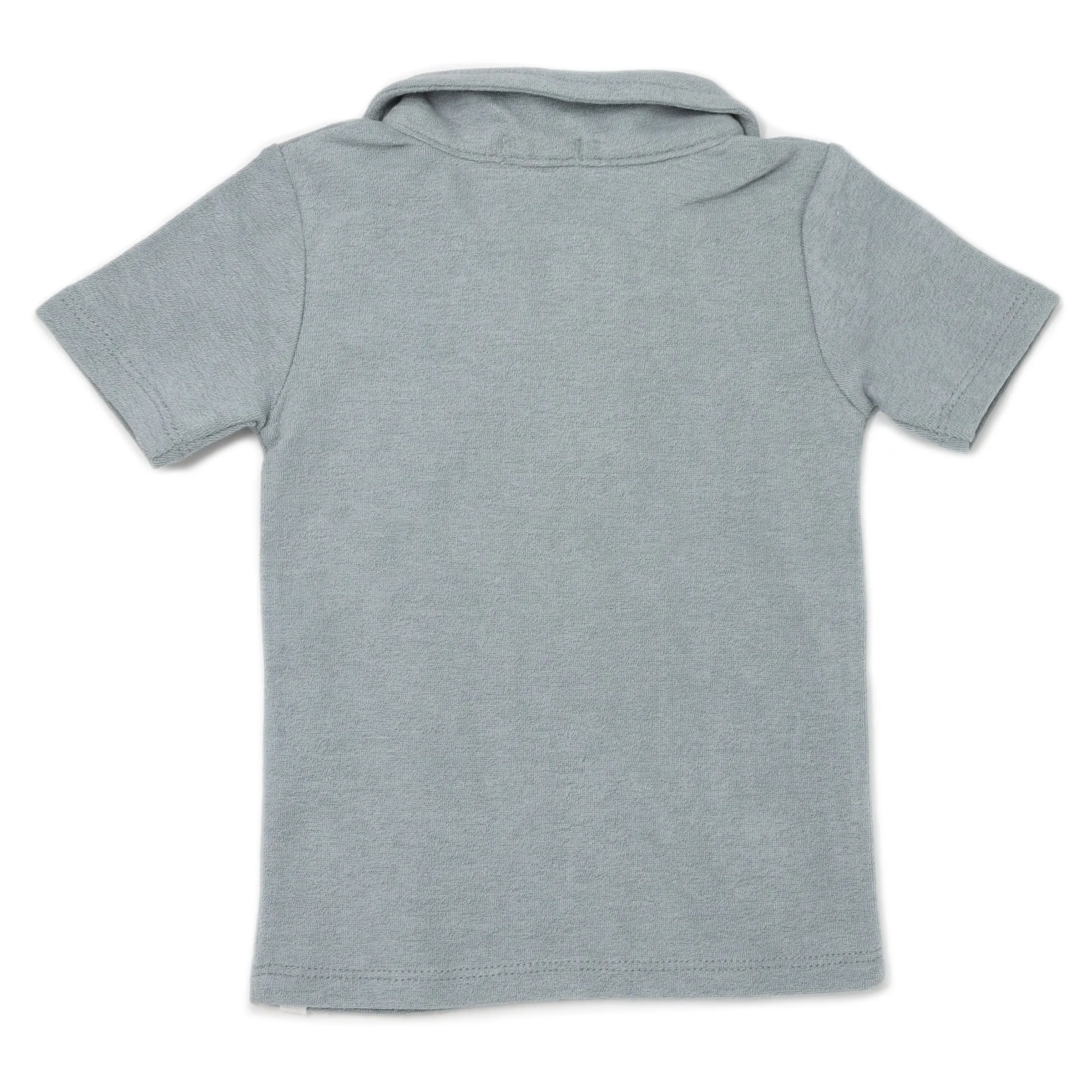 oh baby! Cotton Terry Polo Shirt - Mist Blue