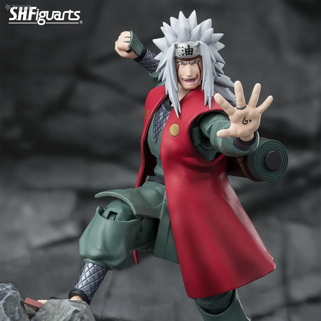 Original Bandai S.H.Figuarts SHF Anime Naruto Jiraiya SDCC Exclusive Edition Anime Action Figure Finished Model Kit Toy Gift for Kids