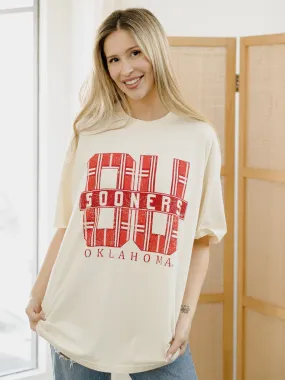 OU Sooners Preppy Plaid Ivory Tee