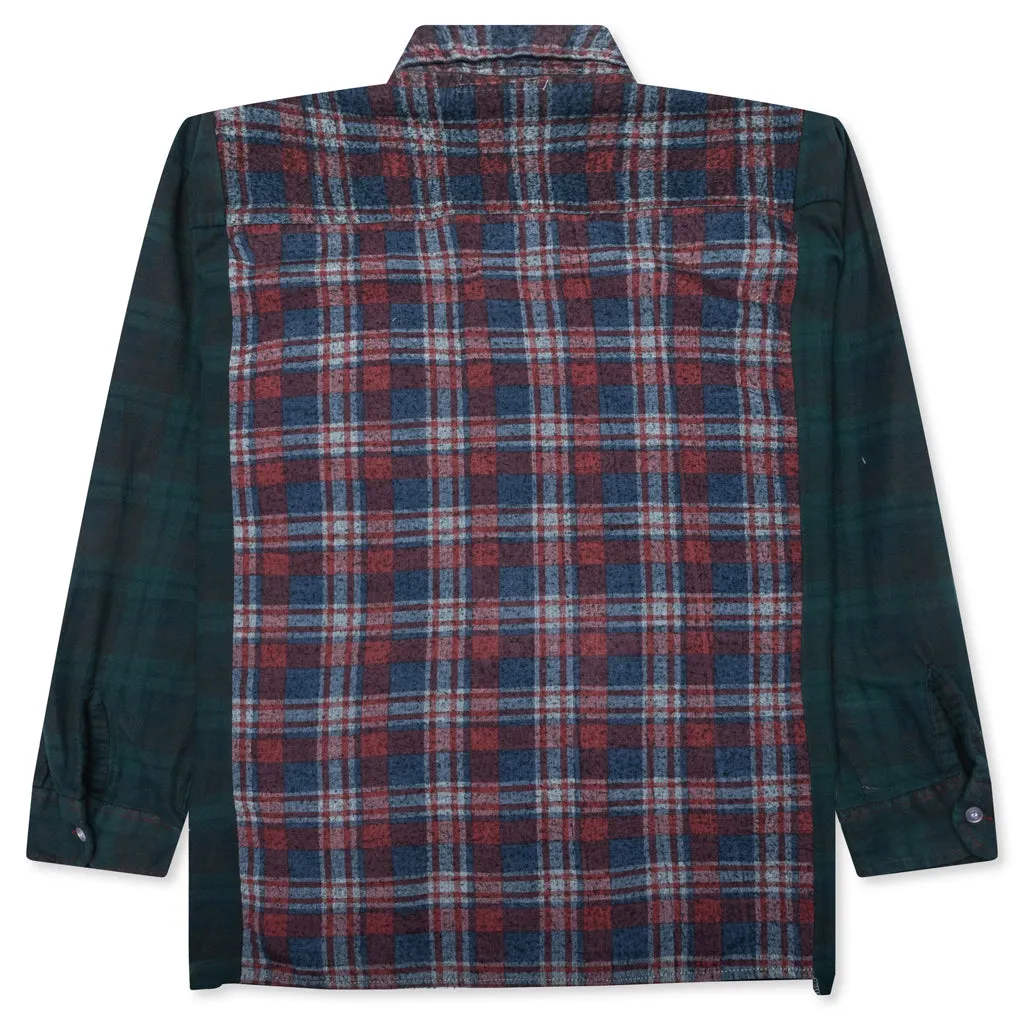 Over Dyed Ribbon Wide Shirt - Green