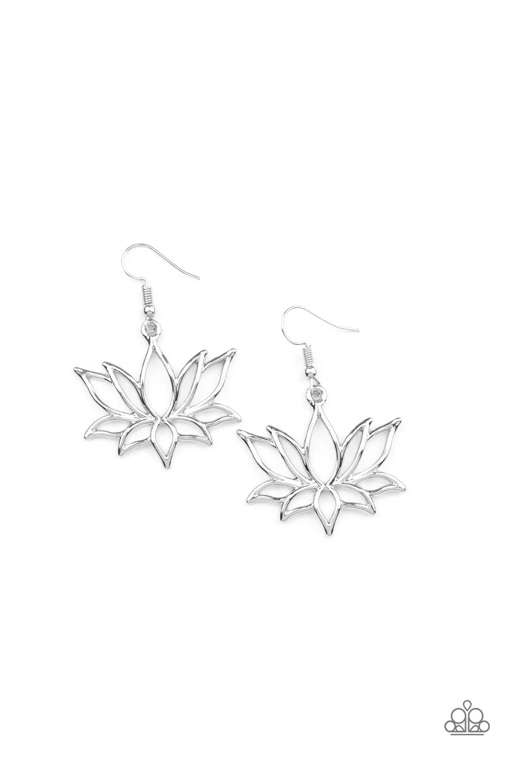 Paparazzi Earring ~ Lotus Ponds - Silver