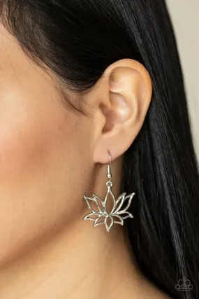 Paparazzi Earring ~ Lotus Ponds - Silver