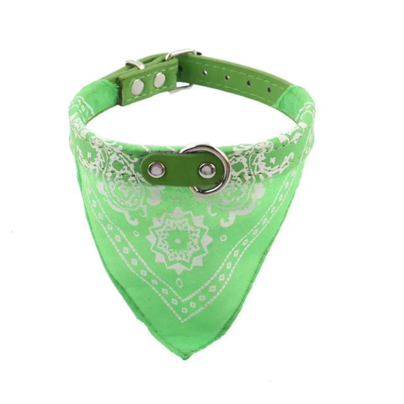 Pet Collars With Print Scarf Cute Adjustable Small Dog Collar Neckerchief Puppy Pet Slobber Towel Cat Accessories