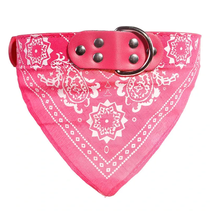 Pet Collars With Print Scarf Cute Adjustable Small Dog Collar Neckerchief Puppy Pet Slobber Towel Cat Accessories