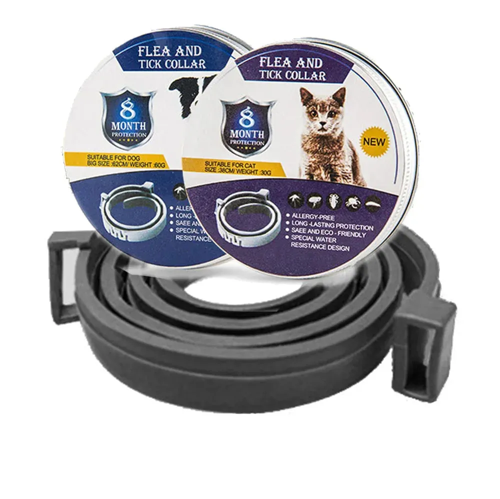 Pet Flea and Tick Collar for Dogs Cats Up To 8 Month Flea Tick Prevention Collar Anti-mosquito & Insect Repellent Puppy Supplies